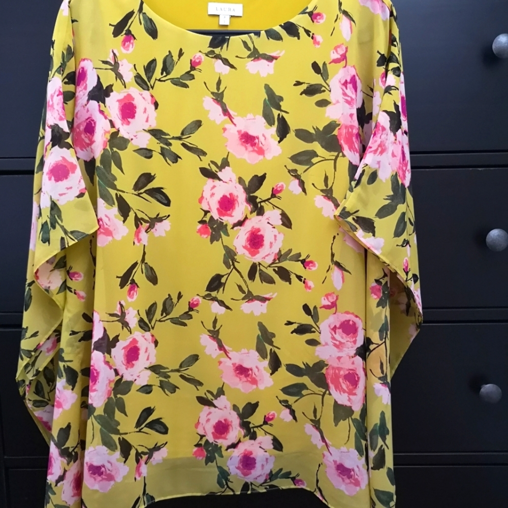 Floral sheer oversized blouse